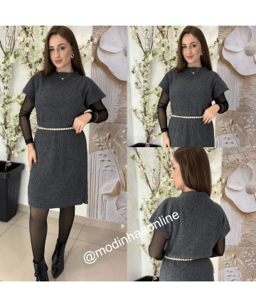 Vestido Natasha Cinza